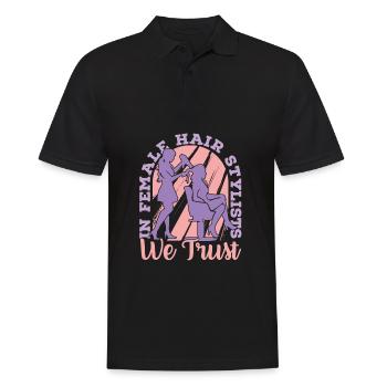 Friseur Frisör Haare Frisur Haarstylist - Männer Poloshirt - Schwarz - Vorne - Kai (181cm)