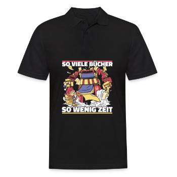 Bookworm Bookworm Book Reading - Men's Polo Shirt - black - Front - Kai (181cm)