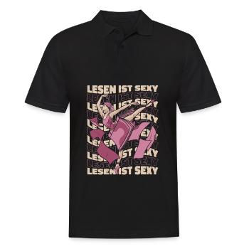 Bookworm Bookworm Book Reading - Men's Polo Shirt - black - Front - Kai (181cm)