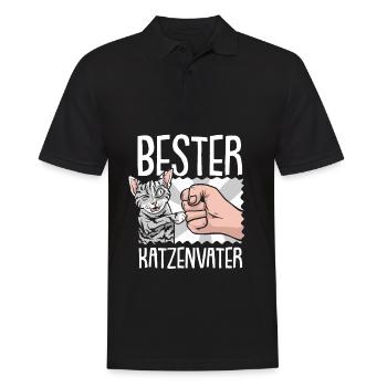Katze Mietzekatze Hauskatze - Männer Poloshirt - Schwarz - Vorne - Kai (181cm)