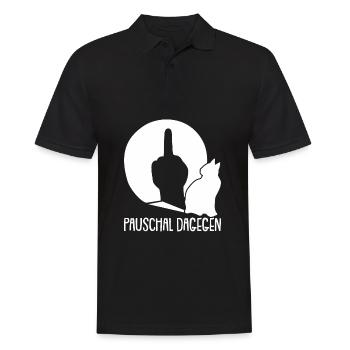 Katze Mietzekatze Hauskatze - Männer Poloshirt - Schwarz - Vorne - Kai (181cm)