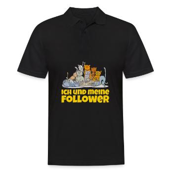 Katze Mietzekatze Hauskatze - Männer Poloshirt - Schwarz - Vorne - Kai (181cm)