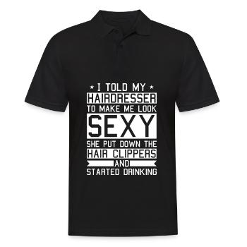 Friseur Frisör Haare Frisur Haarstylist - Männer Poloshirt - Schwarz - Vorne - Kai (181cm)
