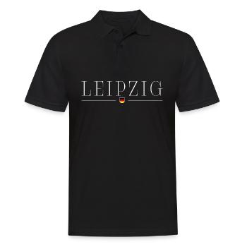 Leipzig, Deutschland Eleganz T-Shirt - Männer Poloshirt - Schwarz - Vorne - Kai (181cm)