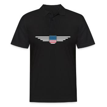 Ich liebe USA, Eleganz Stil Design T-Shirt - Männer Poloshirt - Schwarz - Vorne - Kai (181cm)