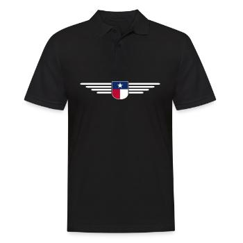 Texas Fan T-Shirt – Lone Star Style - Männer Poloshirt - Schwarz - Vorne - Kai (181cm)