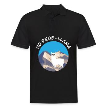 Keine Probllama Lama Tierliebhaber Geschenkidee - Männer Poloshirt - Schwarz - Vorne - Kai (181cm)