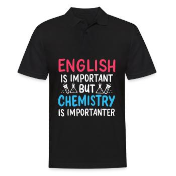 L'anglais drôle est important La chimie est - Polo Homme - noir - Devant - Kai (181cm)