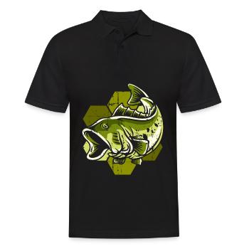 Angler Fisch - Männer Poloshirt - Schwarz - Vorne - Kai (181cm)