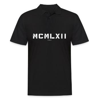 Römische Zahl Geburtsjahr Made in 1962 - Männer Poloshirt - Schwarz - Vorne - Kai (181cm)