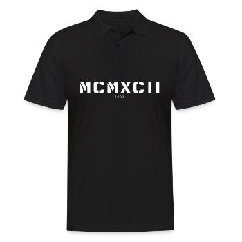 Römische Zahl Geburtsjahr Made in 1992 - Männer Poloshirt - Schwarz - Vorne - Kai (181cm)