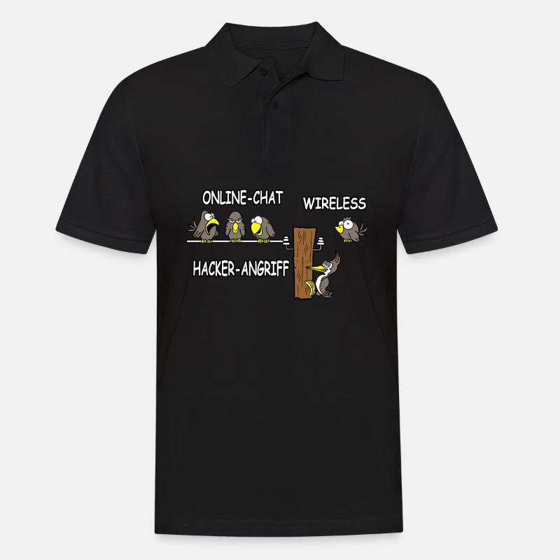 Online Chat wireless Hacker Angriff - Männer Poloshirt - Schwarz