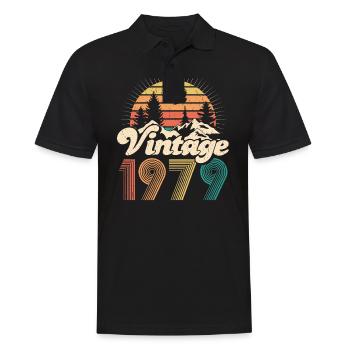Vintage 1979 40e anniversaire cadeau rétro - Polo Homme - noir - Devant - Kai (181cm)