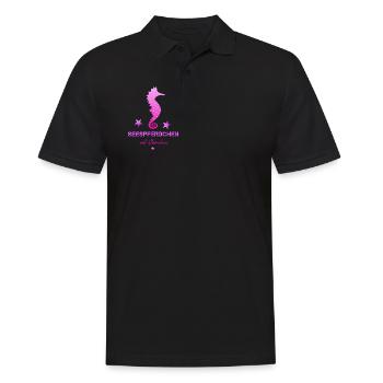 rosa seepferdchen mit sternchen Schwimmabzeichen - Männer Poloshirt - Schwarz - Vorne - Kai (181cm)
