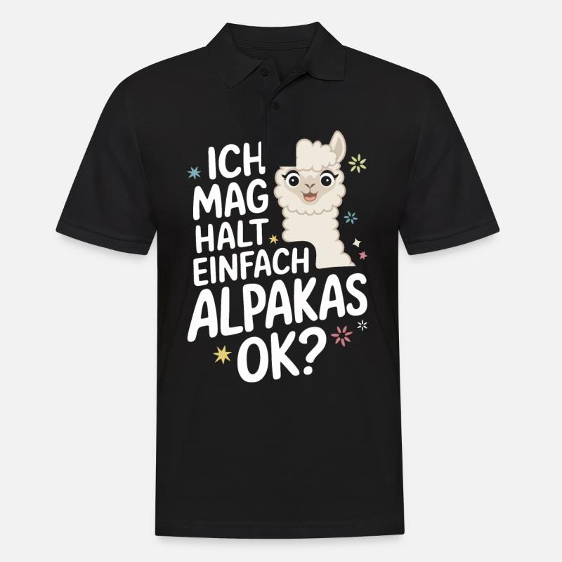 Alpaka Llama - Männer Poloshirt - Schwarz
