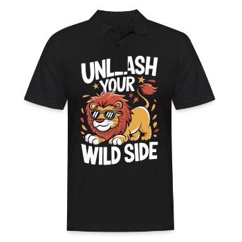 Lion Lion Animal Africa - Men's Polo Shirt - black - Front - Kai (181cm)