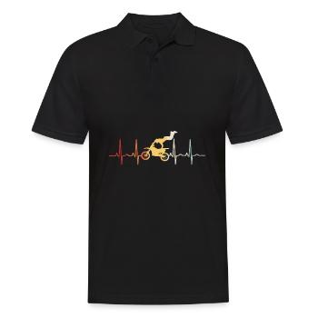 Enduro rétro motocross stunt moto motocross - Polo Homme - noir - Devant - Kai (181cm)