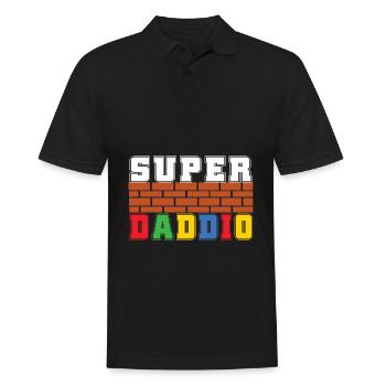 Super Daddio, Fête des Pères, Super Papa - Polo Homme - noir - Devant - Kai (181cm)