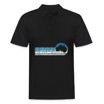 Australien Kontinent Retro Outback Geschenk Karte - Männer Poloshirt - Schwarz - Vorne - Kai (181cm)