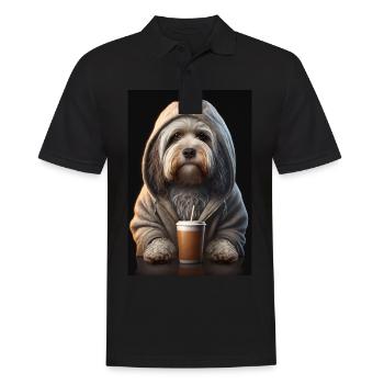 Bobtail Morning Grouch Coffee Bureau du collègue - Polo Homme - noir - Devant - Kai (181cm)