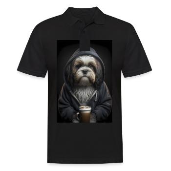 Bobtail Morning Grouch Coffee Bureau du collègue - Polo Homme - noir - Devant - Kai (181cm)