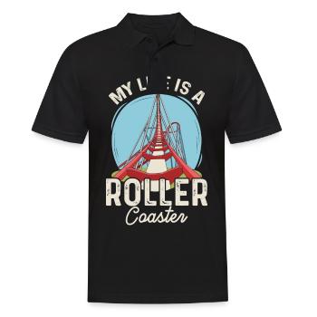 Amusement park design for a roller coaster fan - Men's Polo Shirt - black - Front - Kai (181cm)
