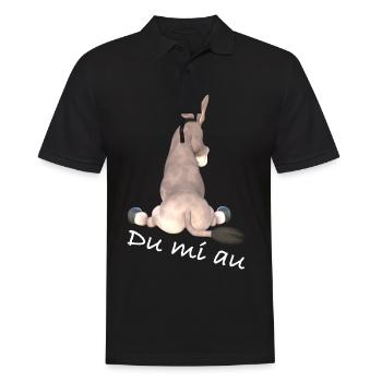 Du mi au, Witzig, Esel, schwäbisch - Männer Poloshirt - Schwarz - Vorne - Kai (181cm)