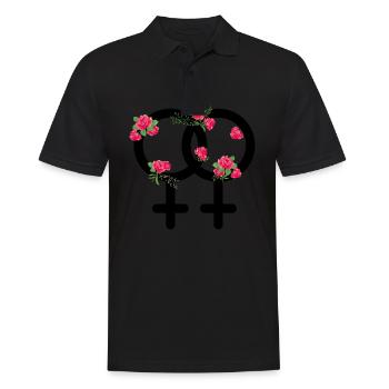 Lgbt roses lesbian pride lesbian gift idea - Men's Polo Shirt - black - Front - Kai (181cm)