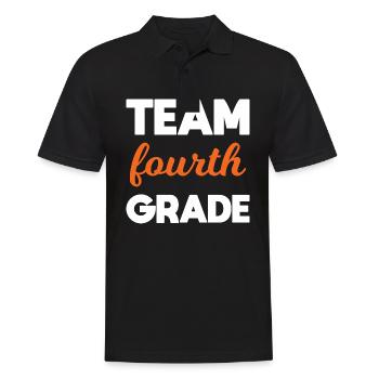 Team 4. Klasse endlich in der 4. Klasse Schule - Männer Poloshirt - Schwarz - Vorne - Kai (181cm)