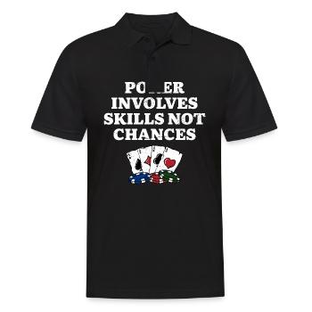 Poker Involves Skills not Chances Poker Player - Men's Polo Shirt - black - Front - Kai (181cm)