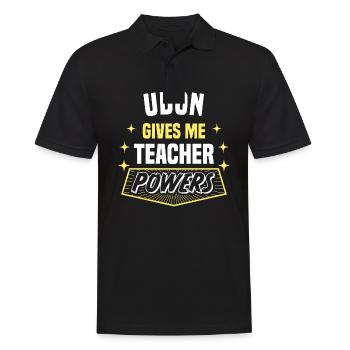 Udon Gives Me Teacher Powers Funny Professor - Men's Polo Shirt - black - Front - Kai (181cm)