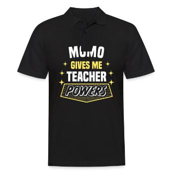 Momo me donne des pouvoirs de professeur drôle - Polo Homme - noir - Devant - Kai (181cm)