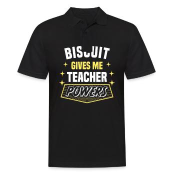 Biscuit Gives Me Teacher Powers Funny Professor - Men's Polo Shirt - black - Front - Kai (181cm)