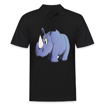 Rhinocéros de dessin animé Kawaii - Polo Homme - noir - Devant - Kai (181cm)