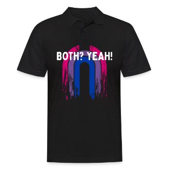 Les deux oui Bisexuel LGBTQ Bi Pride Asexual Dictons - Polo Homme - noir - Devant - Kai (181cm)
