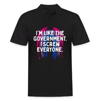I Screw Everyone Bisexual Funny Bi Humor LGBTQ - Männer Poloshirt - Schwarz - Vorne - Kai (181cm)