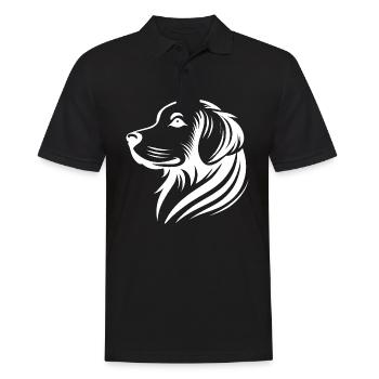 Golden Retriever Head Silhouette Minimalist - Men's Polo Shirt - black - Front - Kai (181cm)