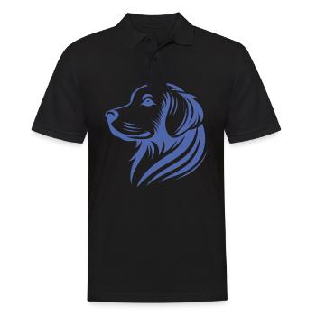 Golden Retriever Head Silhouette Minimalist - Men's Polo Shirt - black - Front - Kai (181cm)
