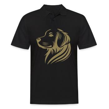 Golden Retriever Head Silhouette Minimalist - Men's Polo Shirt - black - Front - Kai (181cm)