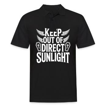 Keep out of direct sunlight! Vampire Goth Emo - Men's Polo Shirt - black - Front - Kai (181cm)