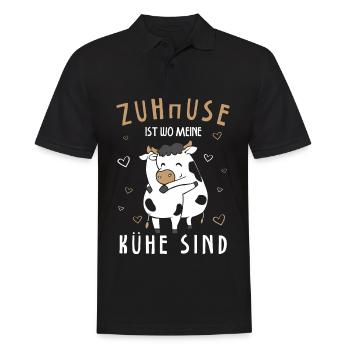 Zuhause Ist Wo Meine Kühe Sind - Männer Poloshirt - Schwarz - Vorne - Kai (181cm)