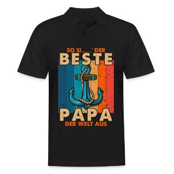 This is what the best dad in the world looks like - Men's Polo Shirt - black - Front - Kai (181cm)