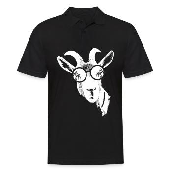 Ziege Tierliebhaber Naturfans Sonnenbrille Ziegenl - Männer Poloshirt - Schwarz - Vorne - Kai (181cm)
