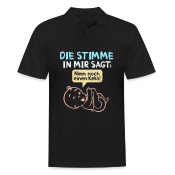 Schwangerschaft | Babybauch Geschenk - Männer Poloshirt - Schwarz - Vorne - Kai (181cm)