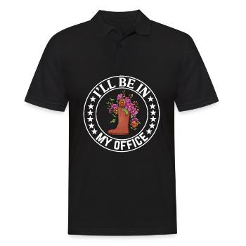 I'll be in my office the Garden Boots with Flowers - Men's Polo Shirt - black - Front - Kai (181cm)