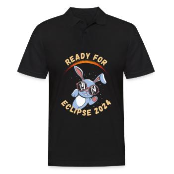 Bereit für die Sonnenfinsternis 2024 - Männer Poloshirt - Schwarz - Vorne - Kai (181cm)
