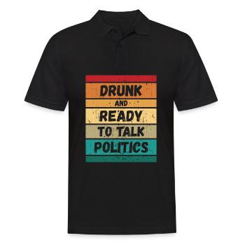 Ivre et prêt à parler politique - Polo Homme - noir - Devant - Kai (181cm)
