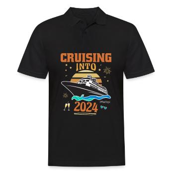 Kreuzfahrt ins Jahr 2024 Neujahr - Männer Poloshirt - Schwarz - Vorne - Kai (181cm)