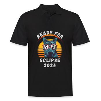 Bereit für die Sonnenfinsternis 2024 - Männer Poloshirt - Schwarz - Vorne - Kai (181cm)
