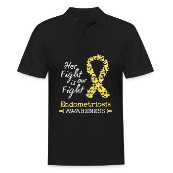 Ihr Kampf ist unser Kampf gegen Endometriose - Männer Poloshirt - Schwarz - Vorne - Kai (181cm)